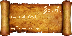 Zsarnai Axel névjegykártya